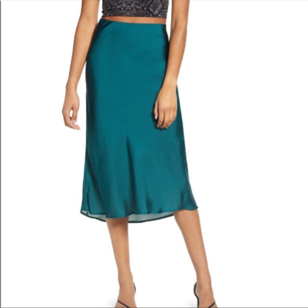 Satin midi skirt